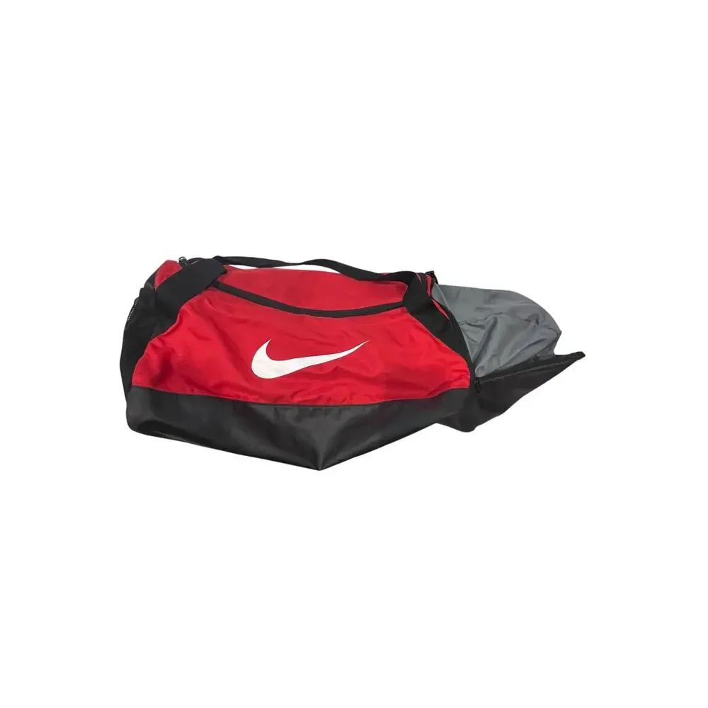 Nike Brasilia 9.5 Red Black Medium 60L Duffel Gym Bag